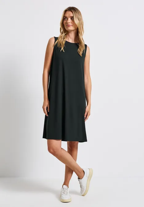 Jurk in effen kleur pine grove green