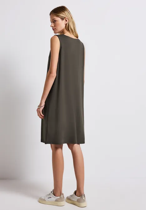Jurk in effen kleur nomad brown