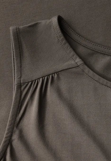 Jurk in effen kleur nomad brown