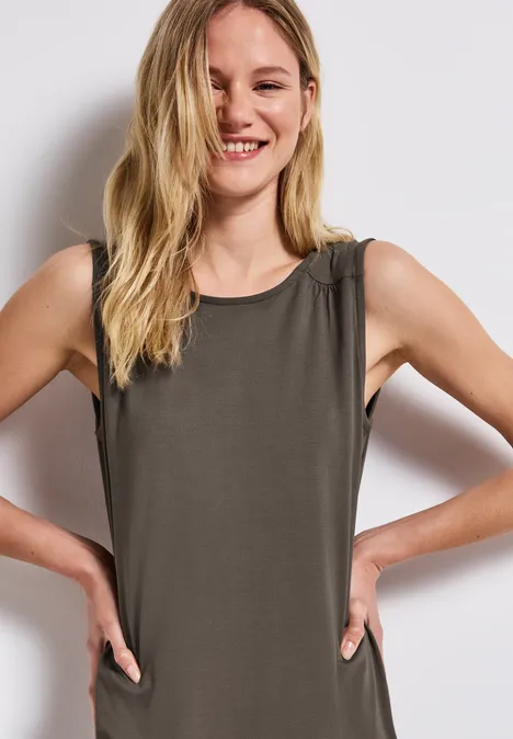 Jurk in effen kleur nomad brown