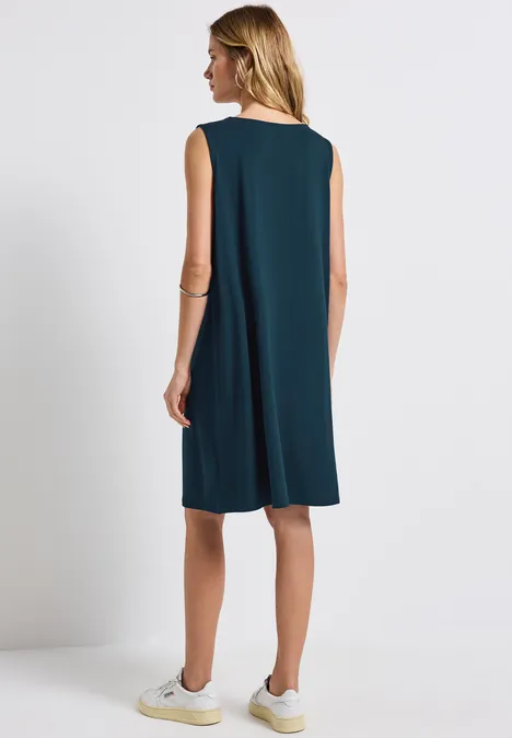Jurk in effen kleur tide blue