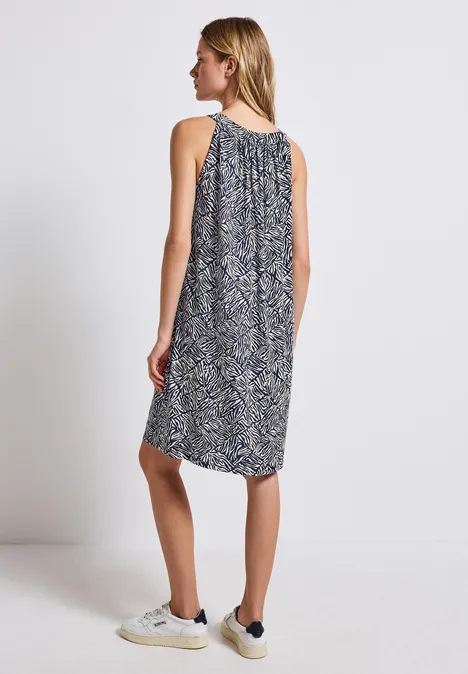Gemustertes Kleid deep blue