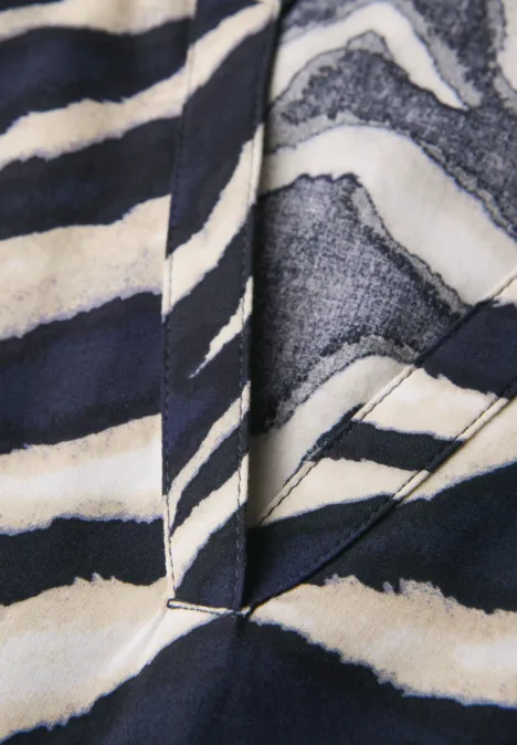 Gemustertes Volant-Kleid deep blue