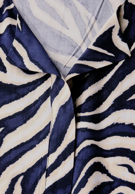 Gemustertes Midi-Kleid deep blue