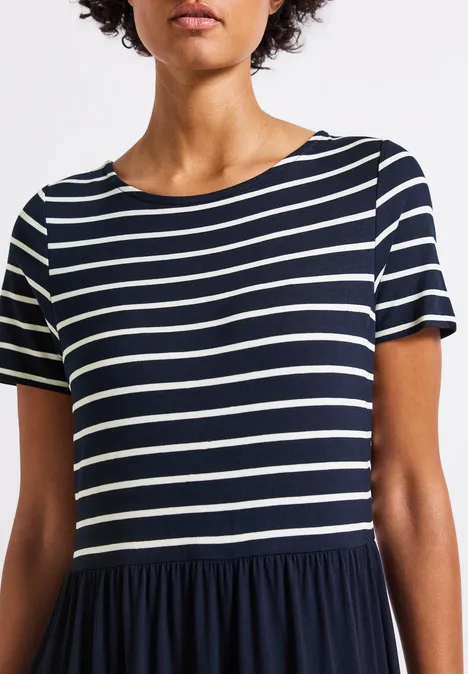 Gestreiftes Midi-Kleid deep blue