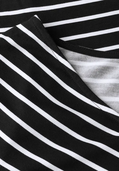 Gestreiftes Jersey-Kleid Black