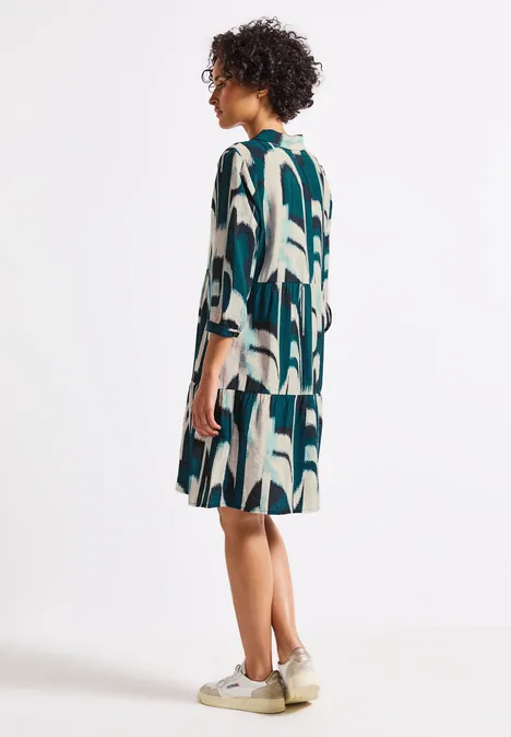 Tunika-Kleid mit Print tide blue