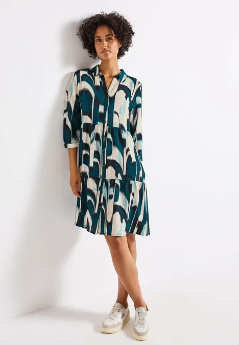 Tunika-Kleid mit Print tide blue