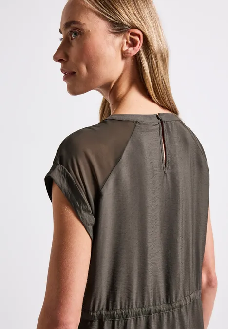Kleid mit Mesh-Details nomad brown