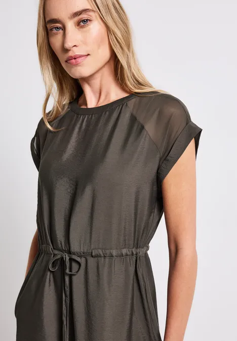 Kleid mit Mesh-Details nomad brown