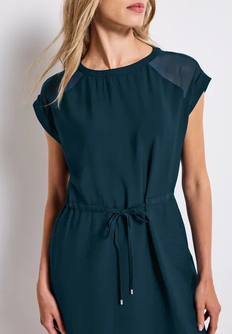 Jurk met mesh details tide blue
