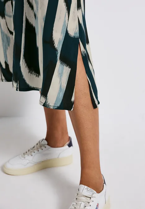 Blusenkleid mit Ikat Print tide blue