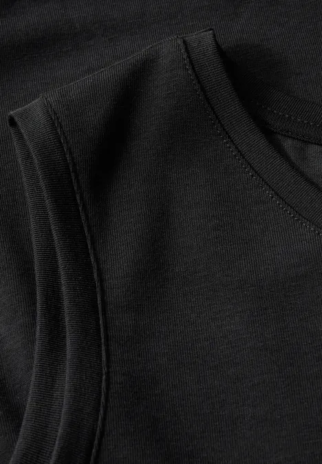 Jersey-Kleid mit Volants Black