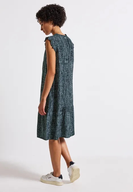 Snake Print Tunika-Kleid deepwater blue