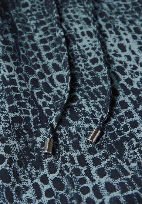 Snake Print Tunika-Kleid deepwater blue