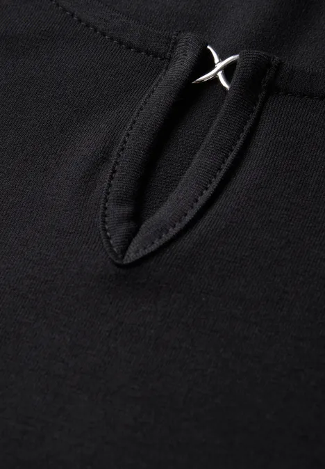 T-Shirt-Kleid in Unifarbe Black