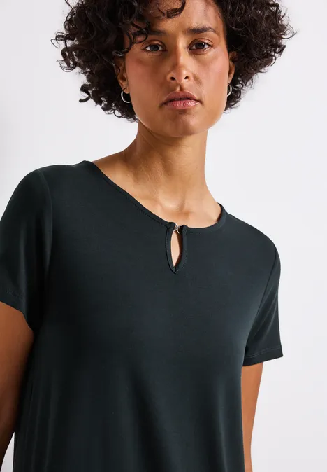 T-Shirt-Kleid in Unifarbe pine grove green