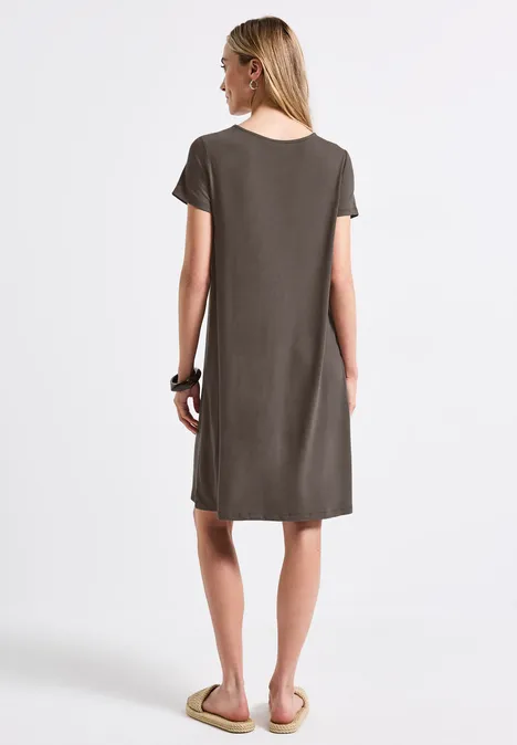 T-Shirt-Kleid in Unifarbe nomad brown
