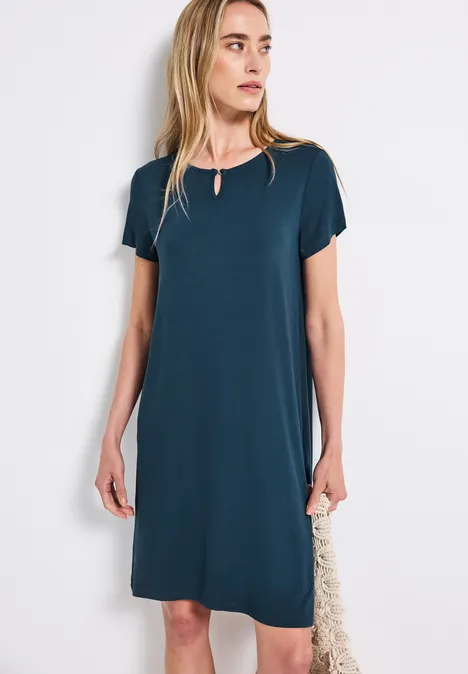 T-Shirt-Kleid in Unifarbe tide blue