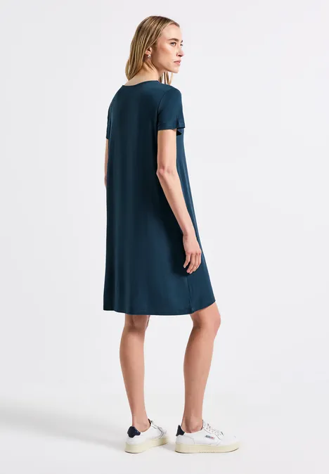 T-Shirt-Kleid in Unifarbe tide blue