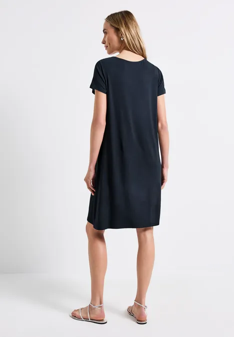 T-Shirt-Kleid in Unifarbe deepwater blue