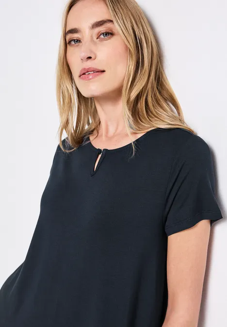 T-Shirt-Kleid in Unifarbe deepwater blue