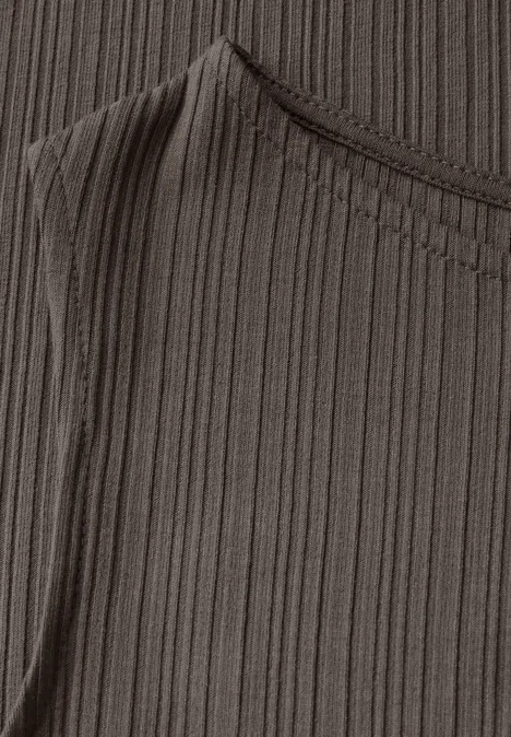 Ärmelloses Rippstrukturkleid nomad brown