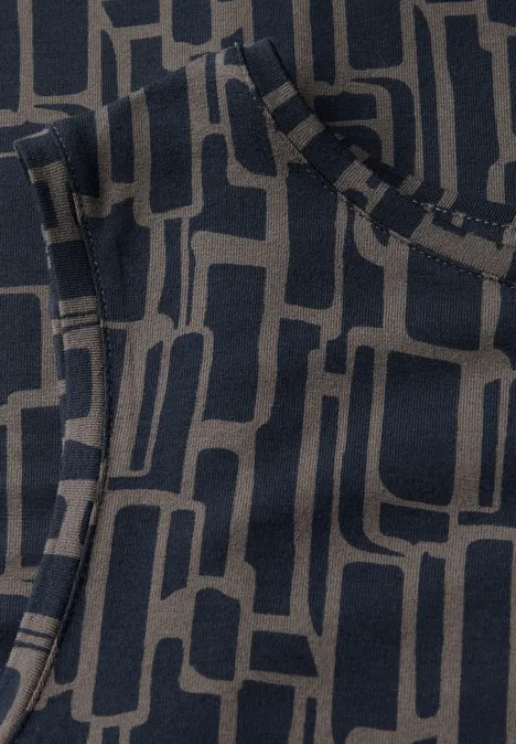 Puzzle Print Jersey-Kleid deepwater blue