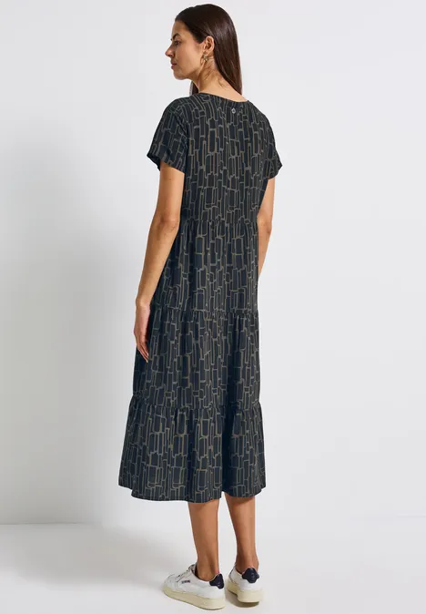 Gemustertes Tunika-Kleid deepwater blue