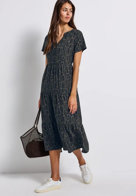 Gemustertes Tunika-Kleid deepwater blue