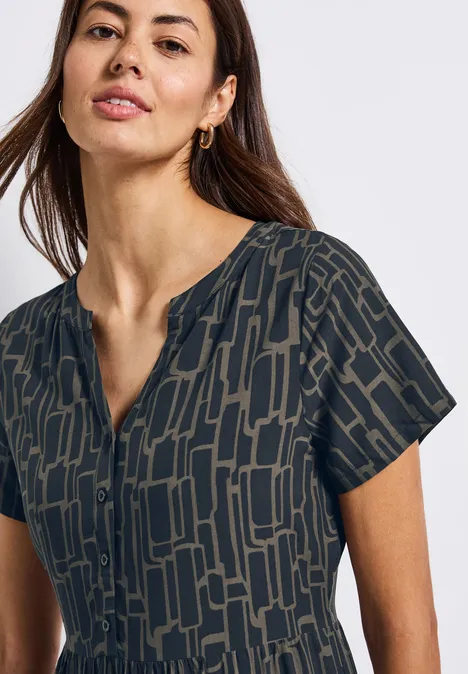 Gemustertes Tunika-Kleid deepwater blue