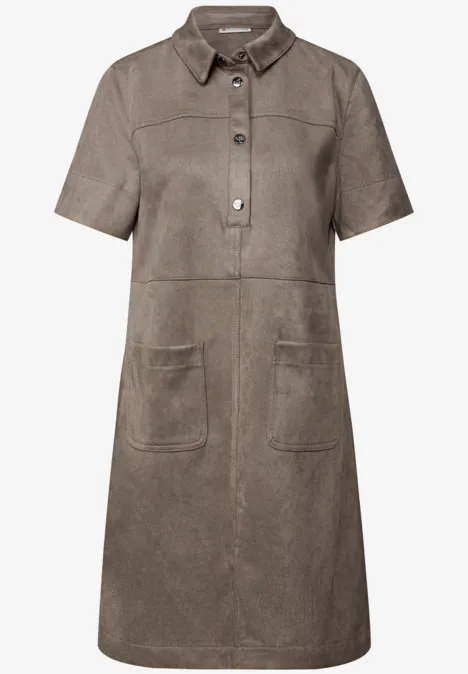 Velours Blusenkleid bark brown