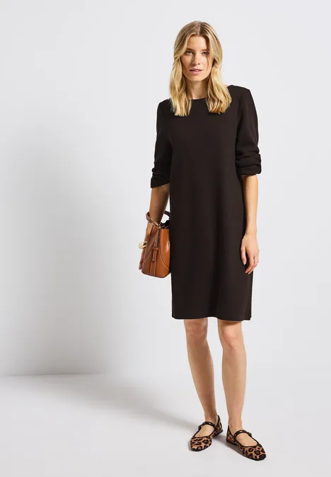 Jersey-Kleid in Unifarbe deep roast brown