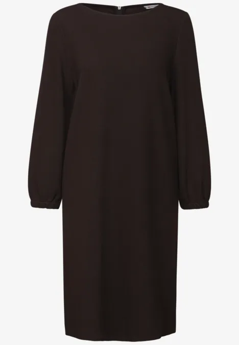 Jersey-Kleid in Unifarbe deep roast brown