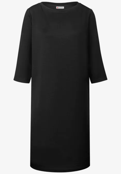 Sweat-Kleid mit Schlitzen Black