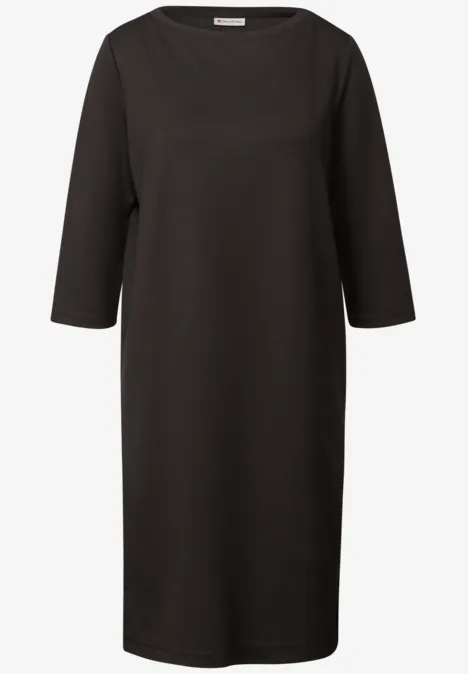 Sweat-Kleid mit Schlitzen deep roast brown