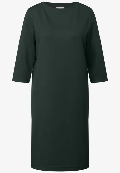 Sweat-Kleid mit Schlitzen evernight green