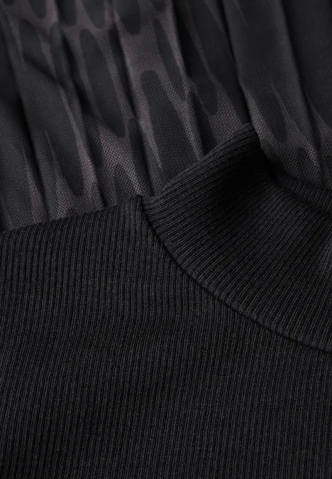 Materialmix Kleid Black