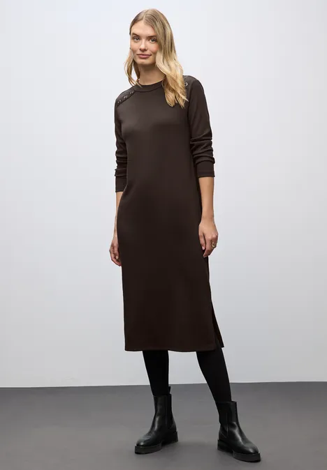 Rippstruktur Kleid deep roast brown