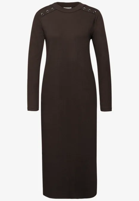 Rippstruktur Kleid deep roast brown