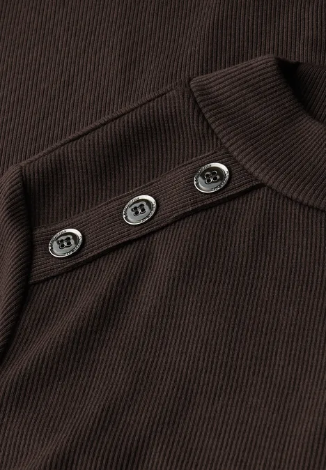Rippstruktur Kleid deep roast brown