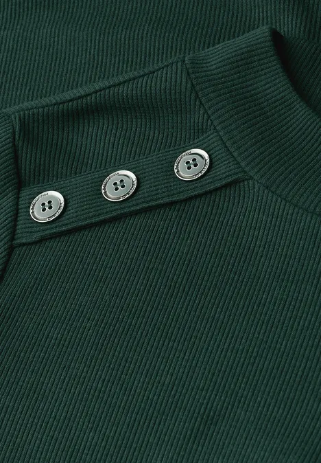 Rippstruktur Kleid evernight green
