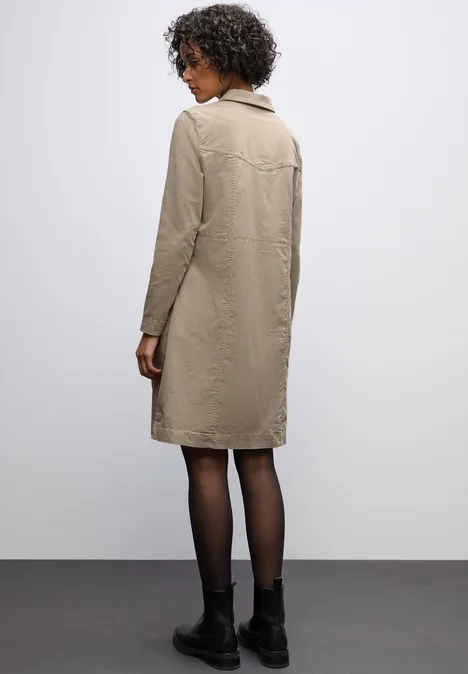 Cordkleid mit Zipper morning beige