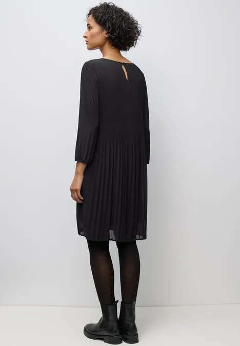 Plissée Tunika-Kleid Black