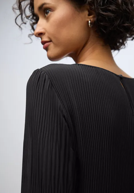 Plissée Tunika-Kleid Black