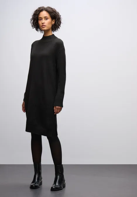 Midi Strickkleid Black