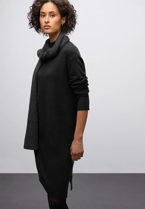 Midi Strickkleid Black