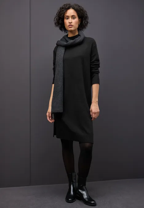 Midi Strickkleid Black