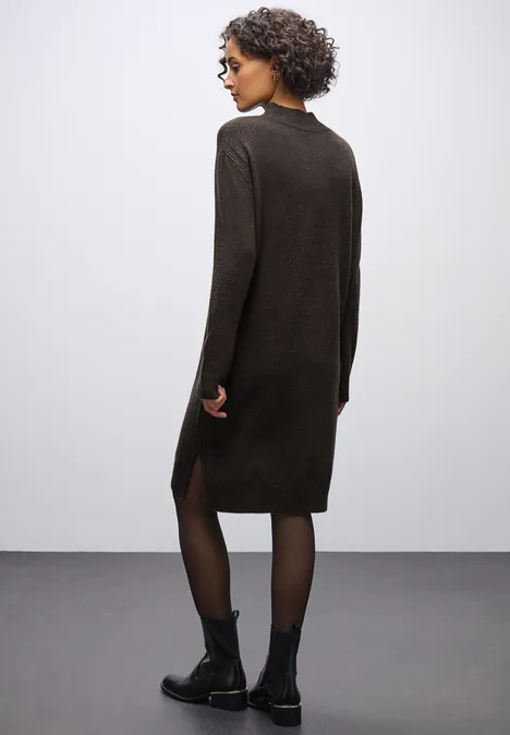 Midi Strickkleid darkest brown mel.