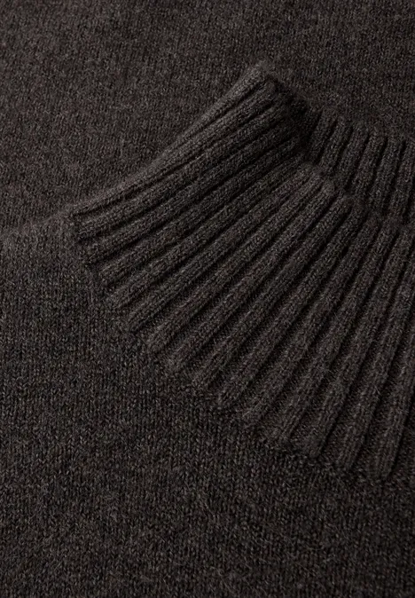 Midi Strickkleid darkest brown mel.